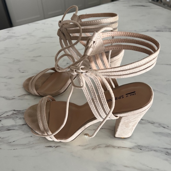 Call It Spring Lace-Up Heels - Picture 1 of 3